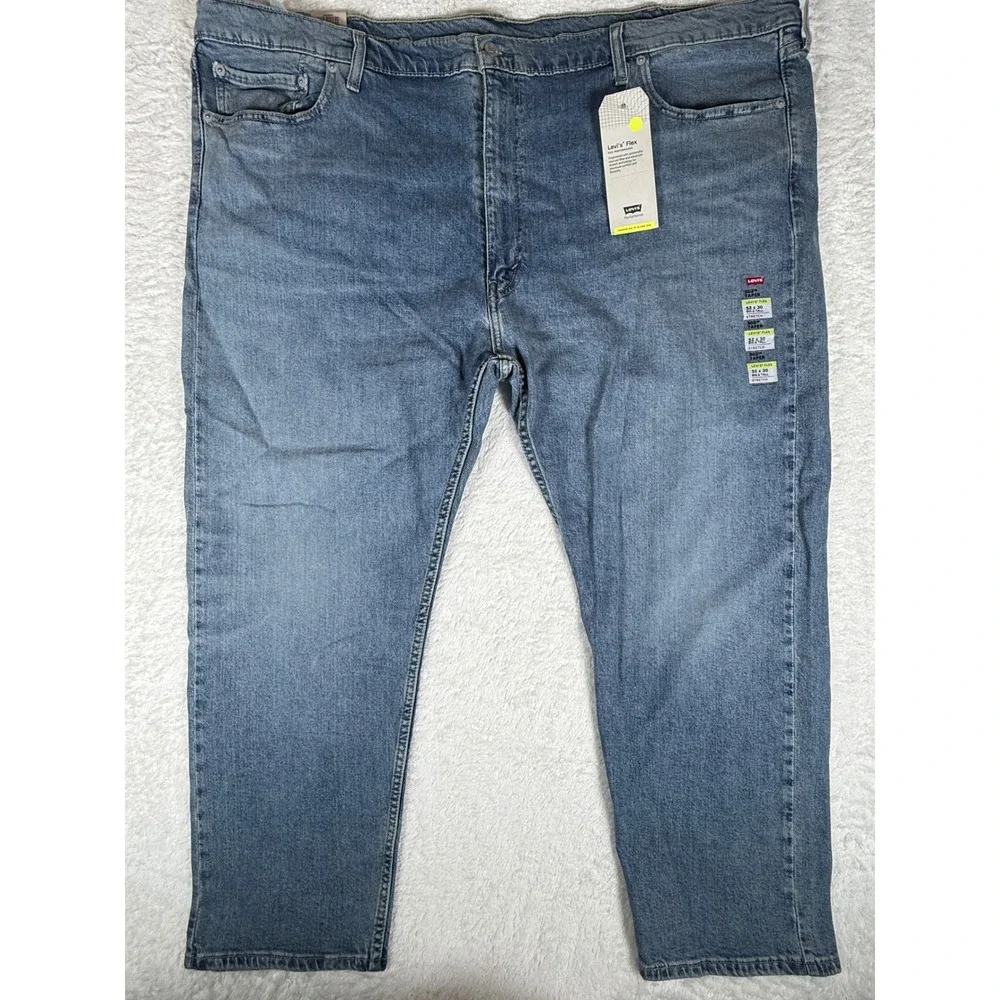 NEW Levi's 502 Taper Mens 52/30 Jeans Blue Spandex Stretch Flex Big and Tall